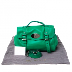 Pre Owned Mulberry Green Leather Alexa Satchel 