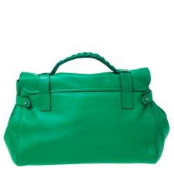 Pre Owned Mulberry Green Leather Alexa Satchel 
