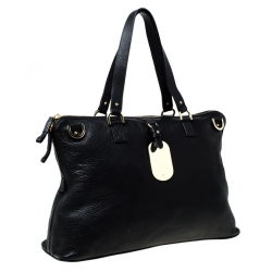 Pre Owned Mulberry Black Leather Euston Tote