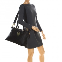 Pre Owned Mulberry Black Leather Euston Tote