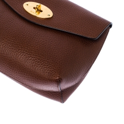 Mulberry Brown Leather Cosmetic Pouch 