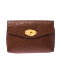 Mulberry Brown Leather Cosmetic Pouch 