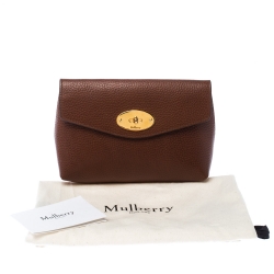 Mulberry Brown Leather Cosmetic Pouch 