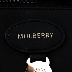 Pre Owned Mulberry Black Leather Blossom Shopper Tote