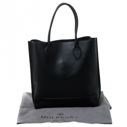 Pre Owned Mulberry Black Leather Blossom Shopper Tote