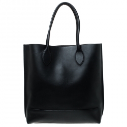 Pre Owned Mulberry Black Leather Blossom Shopper Tote