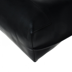 Pre Owned Mulberry Black Leather Blossom Shopper Tote