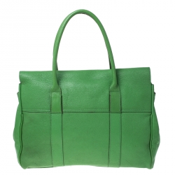 Pre Owned Mulberry Lime Green Leather Bayswater Satchel