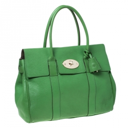 Pre Owned Mulberry Lime Green Leather Bayswater Satchel