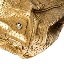 Pre Owned Mulberry Gold Python Leather Limited Edition Bayswater Satchel