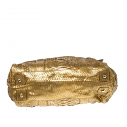 Pre Owned Mulberry Gold Python Leather Limited Edition Bayswater Satchel