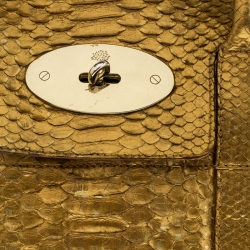 Pre Owned Mulberry Gold Python Leather Limited Edition Bayswater Satchel