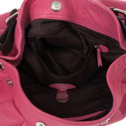 Pre Owned Mulberry Pink Leather Mitzy Hobo