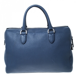 Pre Owned Mulberry Blue Leather Medium Del Rey Satchel