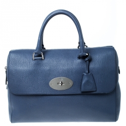 Pre Owned Mulberry Blue Leather Medium Del Rey Satchel