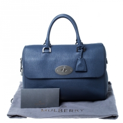 Pre Owned Mulberry Blue Leather Medium Del Rey Satchel