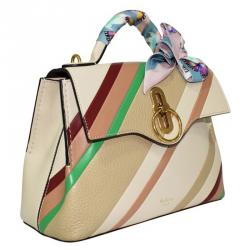 Mulberry Beige Leather Mini Seaton Top Handle Bag