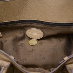 Pre Owned Mulberry Pebbled Beige Bayswater Tote