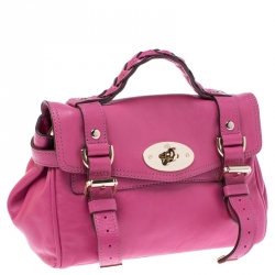 Mulberry Pink Leather Mini Alexa Crossbody Bag