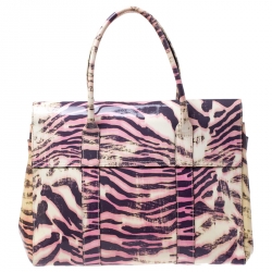 Mulberry Multicolor Tiger Print Patent Leather Medium Bayswater Satchel 