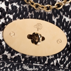Mulberry Black/White Python Leather Small Lily Shoulder Bag