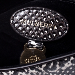 Mulberry Black/White Python Leather Small Lily Shoulder Bag