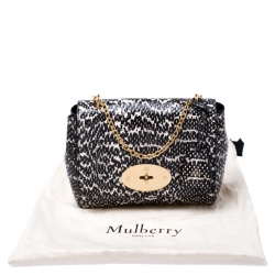 Mulberry Black/White Python Leather Small Lily Shoulder Bag