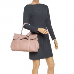 Pre Owned Mulberry Old Rose Grained Leather Bayswater Satchel