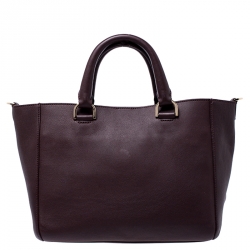 Pre Owned Mulberry Burgundy Leather Small Blenheim Tote