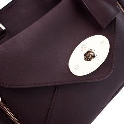 Pre Owned Mulberry Burgundy Leather Small Blenheim Tote