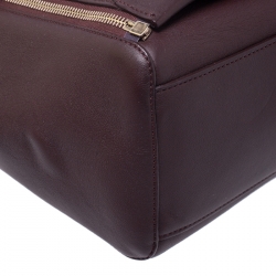 Pre Owned Mulberry Burgundy Leather Small Blenheim Tote