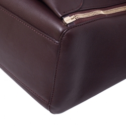 Pre Owned Mulberry Burgundy Leather Small Blenheim Tote