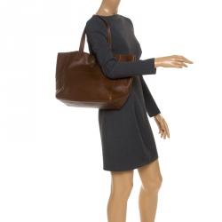 Pre Owned Mulberry Brown Leather Shopper Tote