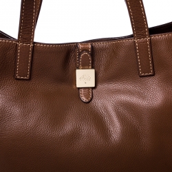 Pre Owned Mulberry Brown Leather Shopper Tote