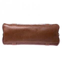 Mulberry Brown Croc Embossed Leather East West Bayswater Satchel