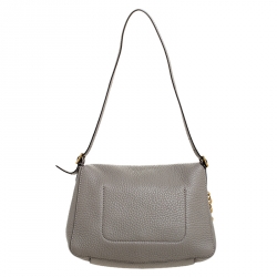 Pre Owned Mulberry Grey Leather Mini Keeley Shoulder Bag