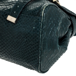 Mulberry Dark Green Python Embossed Leather Alexa Shoulder Bag