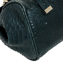 Mulberry Dark Green Python Embossed Leather Alexa Shoulder Bag
