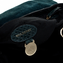 Mulberry Dark Green Python Embossed Leather Alexa Shoulder Bag