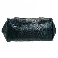 Mulberry Dark Green Python Embossed Leather Alexa Shoulder Bag
