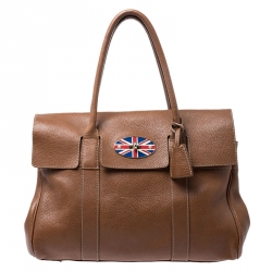 Pre Owned Mulberry Brown Bayswater Leather Union Jack Tote