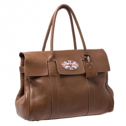 Pre Owned Mulberry Brown Bayswater Leather Union Jack Tote