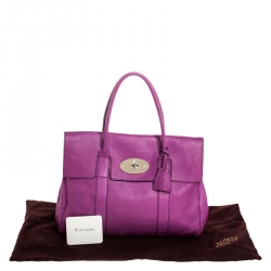 Pre Owned Mulberry Fuschia Grained Leather Bayswater Satchel