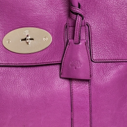 Pre Owned Mulberry Fuschia Grained Leather Bayswater Satchel