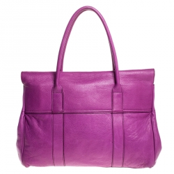 Pre Owned Mulberry Fuschia Grained Leather Bayswater Satchel