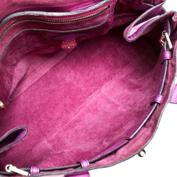 Pre Owned Mulberry Fuschia Grained Leather Bayswater Satchel