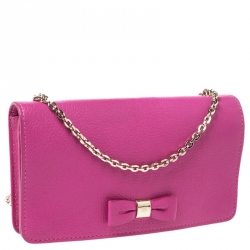 Pre Owned Mulberry Fuschia Leather Crossbody Bag