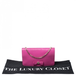 Pre Owned Mulberry Fuschia Leather Crossbody Bag