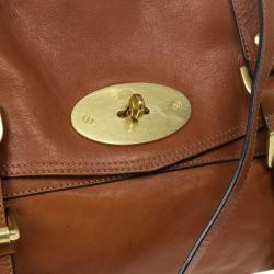 Pre Owned Mulberry Canary Brown Calfskin Alexa Bag