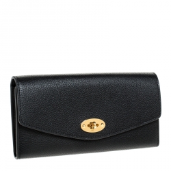 Mulberry Black Leather Darley Continental Wallet